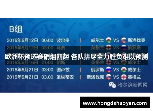 欧洲杯预选赛硝烟四起 各队拼尽全力胜负难以预测